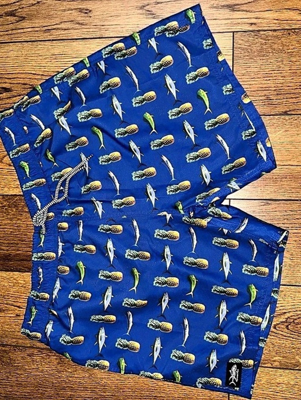 Tormenter Blue Pineapple & Fish Print Board Shorts